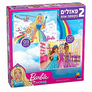 2 פאזלים בקופסה - ברבי 99 ו120 חלקים 2 פאזלים בקופסה - ברבי 99 ו120 חלקים