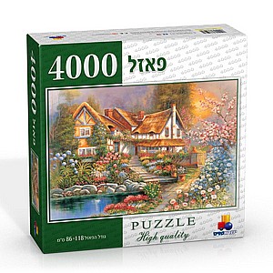 פאזל 4000 חלקים בית וגינה פרחונית פאזל 4000 חלקים בית וגינה פרחונית